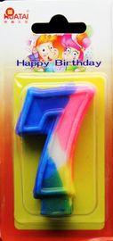 Regenboogkleur Met de hand gemaakte de Kaarsen van de 0-9 Aantallenverjaardag