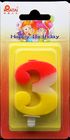 Contrast Color 100% Handmade Number Candle with Red and Yellow Coloring