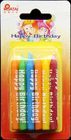 Eco Friendly Novelty Birthday Candles With Happy Birthday White Word Printed