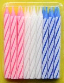 Muti Colored unusual 18ct Spiral Birthday Candles