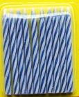 Novelty Disposable Magic Relighting Birthday Candles Blue And White Striped 10Pcs