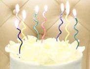 Twisted Wave Shaped Decorative Christmas Candles , Special Birthday Candles