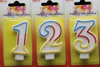Number 0 To 9 Rainbow Birthday Candles , Anniversary Cake Candles Eco Friendly