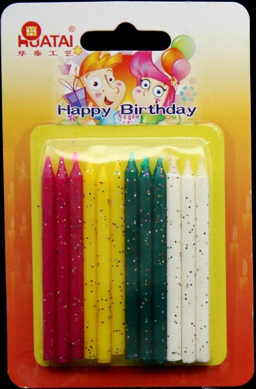 Smokeless 12pcs Sparkling Candles For Birthday Cake 4 Colors