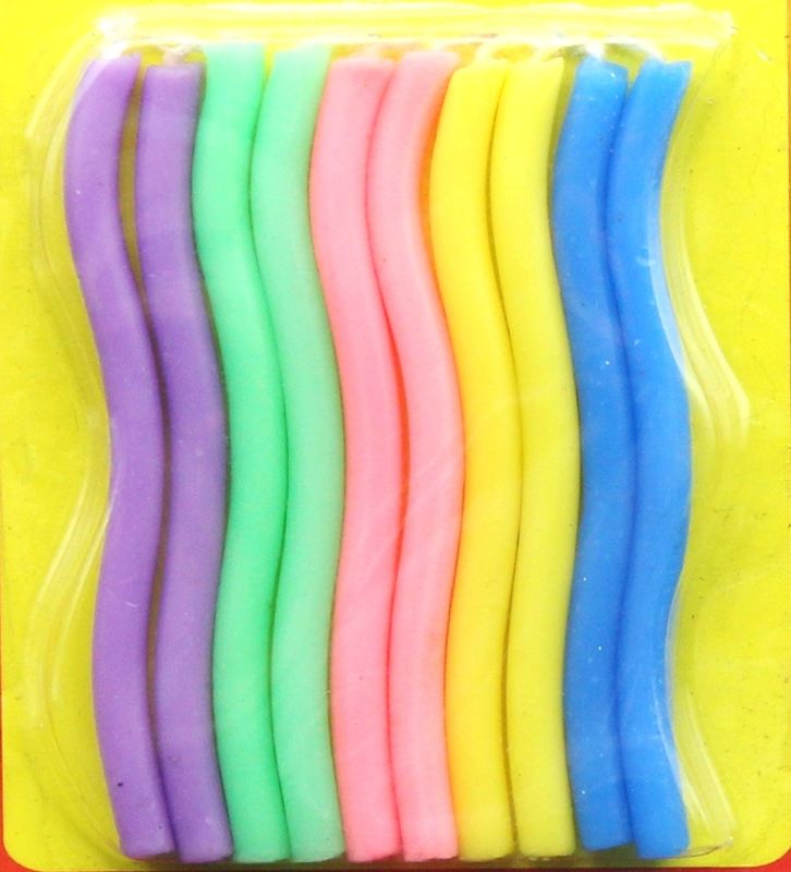 Twisted Spiral Shaped candles for cake decorating Multi Colored 10pcs Non toxic