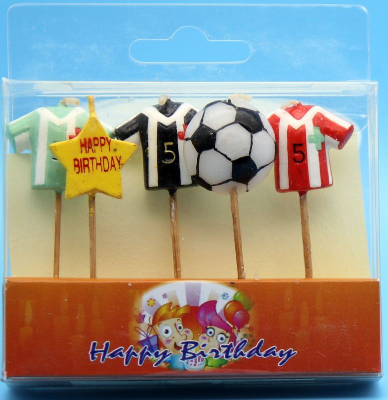 Football Clothing Shaped Birthday Candles Paraffin Wax Material