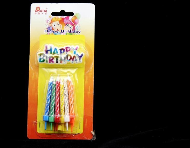 Colorful Spiral Glitter Birthday Candles For Cake Decorations No Somke SGS Approval
